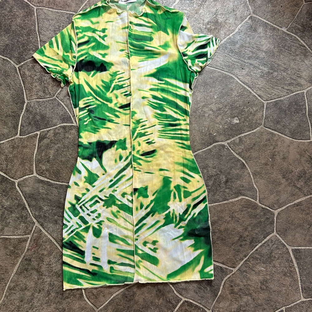 Green and Yellow Patterned Dress
